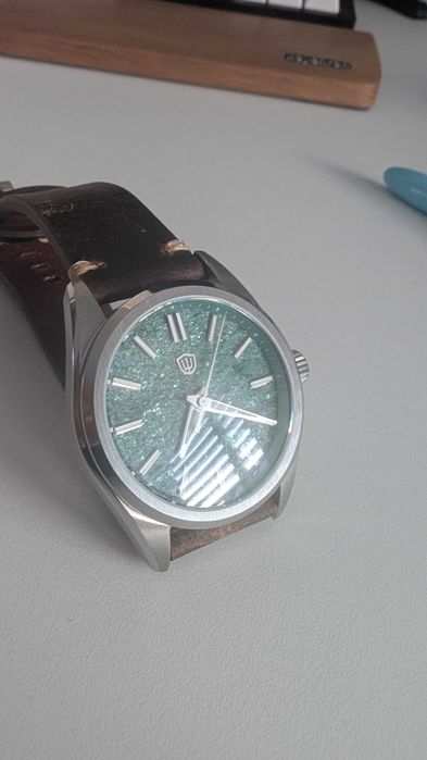 Zegarek Watchdives WD0003D Elementum tarcza  kamień naturalny zielona mika, paski gratis