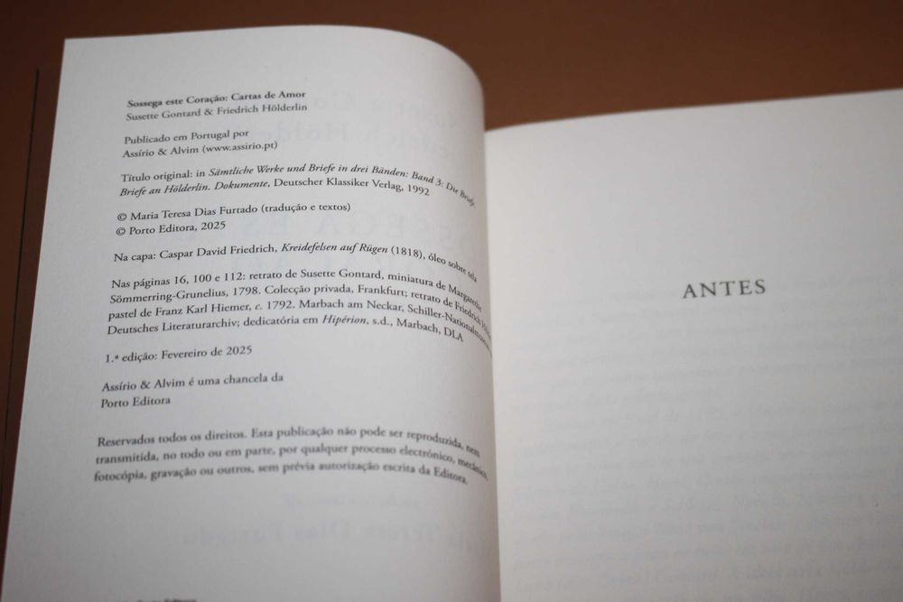 Sossega este Coração cartas de amor //Susette Gontard e F. Hölderlin