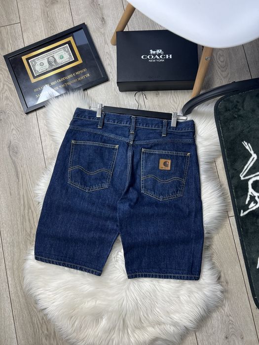 Оригинал Джинсовые Шорты Carhartt Denim Shorts Dark Blue / Cargo Workwear Style 32 S-M