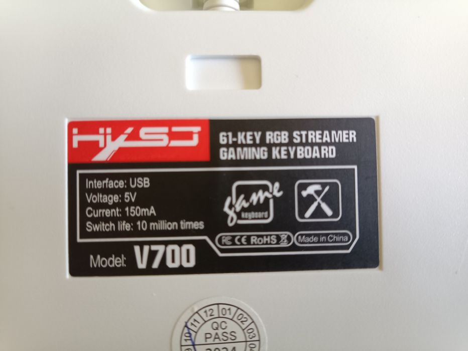 Teclado gamer RGB V700 novo