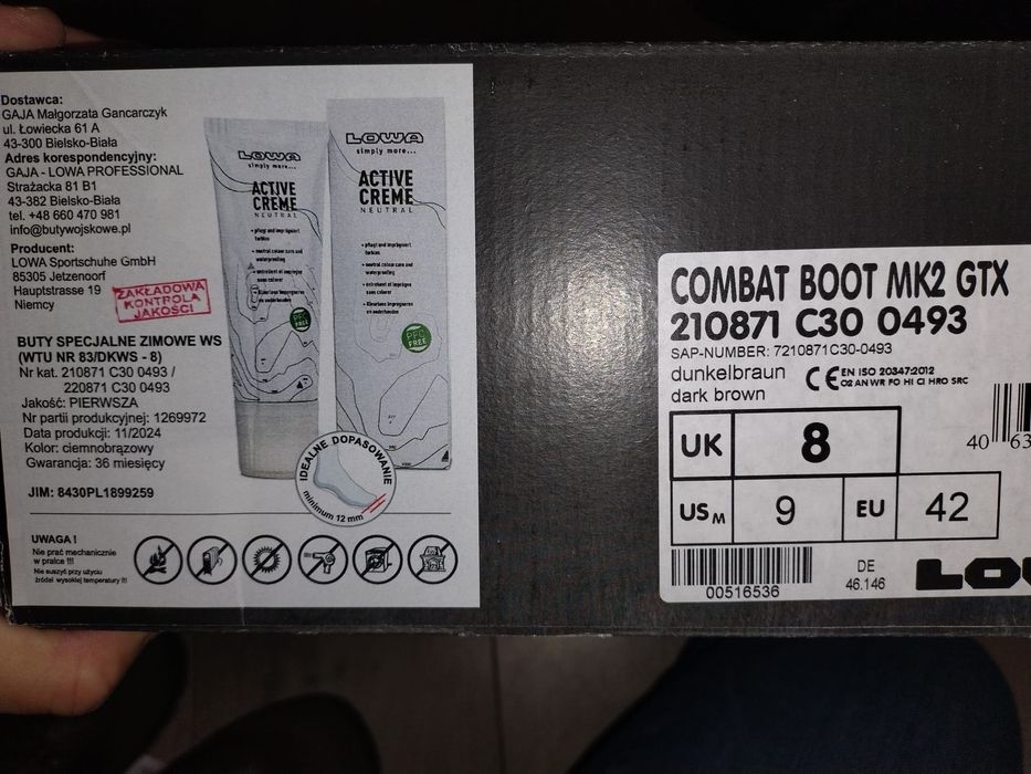 Buty Lowa MK2 GTX Combat Boot- Dark Brown