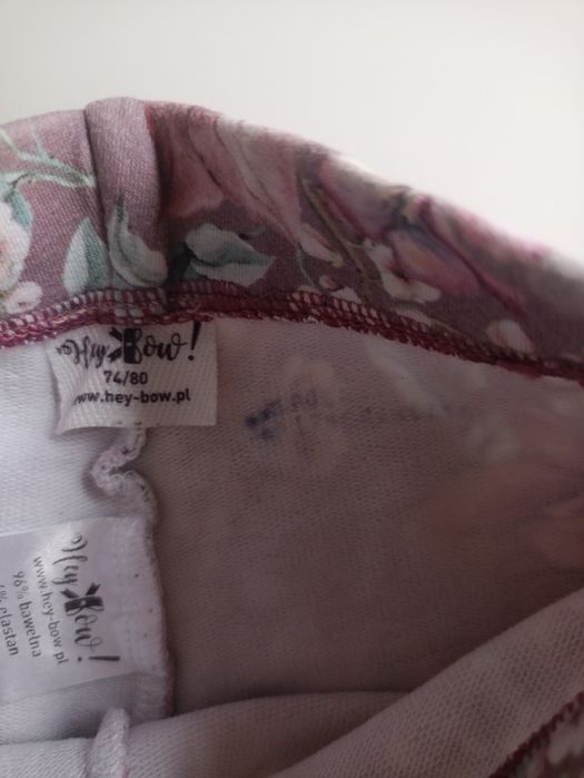Legginsy kwieciste 74-80 bawełniane