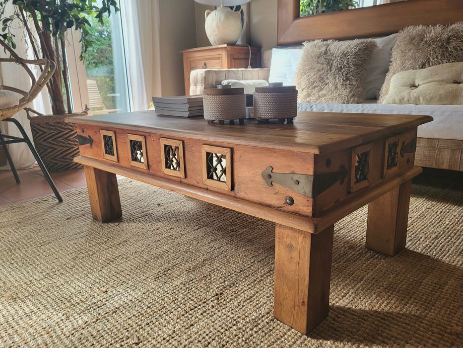 mesa, centro, apoio, ferro forjado, indiano, rustico