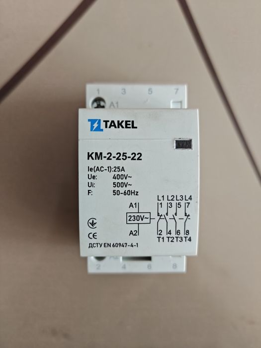 Модульний контактор Takel КМ-2-25-22 (25А, 2NO+2NC)