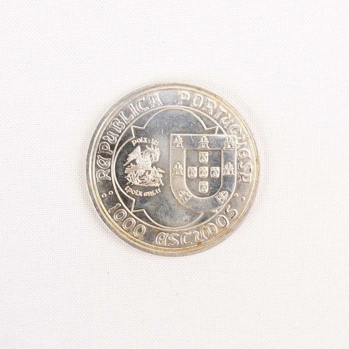 Moeda comemorativa em prata de 1000 Escudos D. João II
