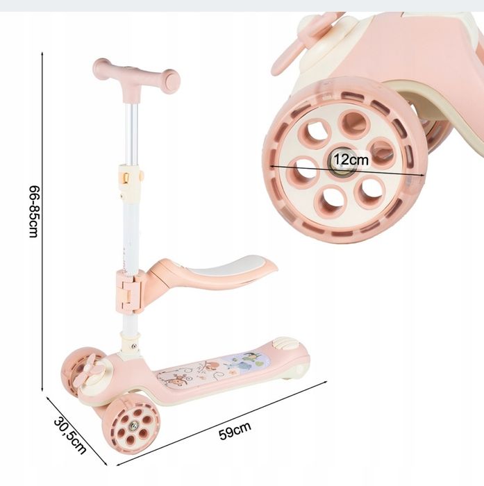 Hulajnoga dziecięca, różowa