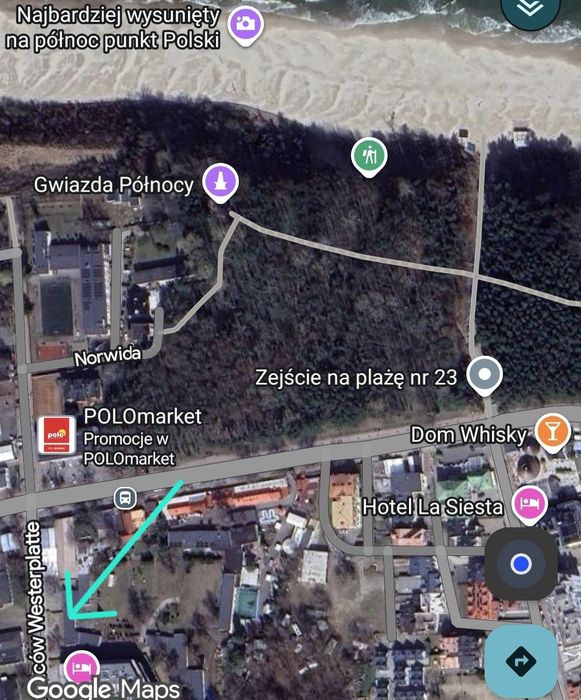 Dzierżawa - Jastrzębia Góra CENTRUM - Plac obok The Dorsz i Polo Market