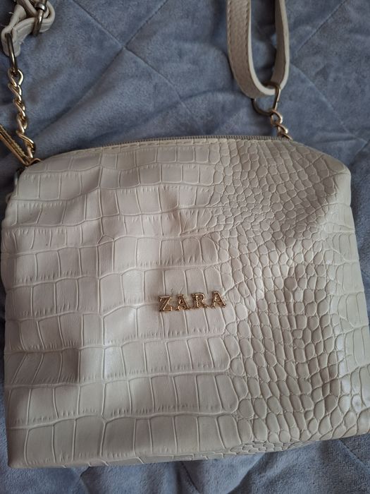 Маленька бежева сумка zara зара