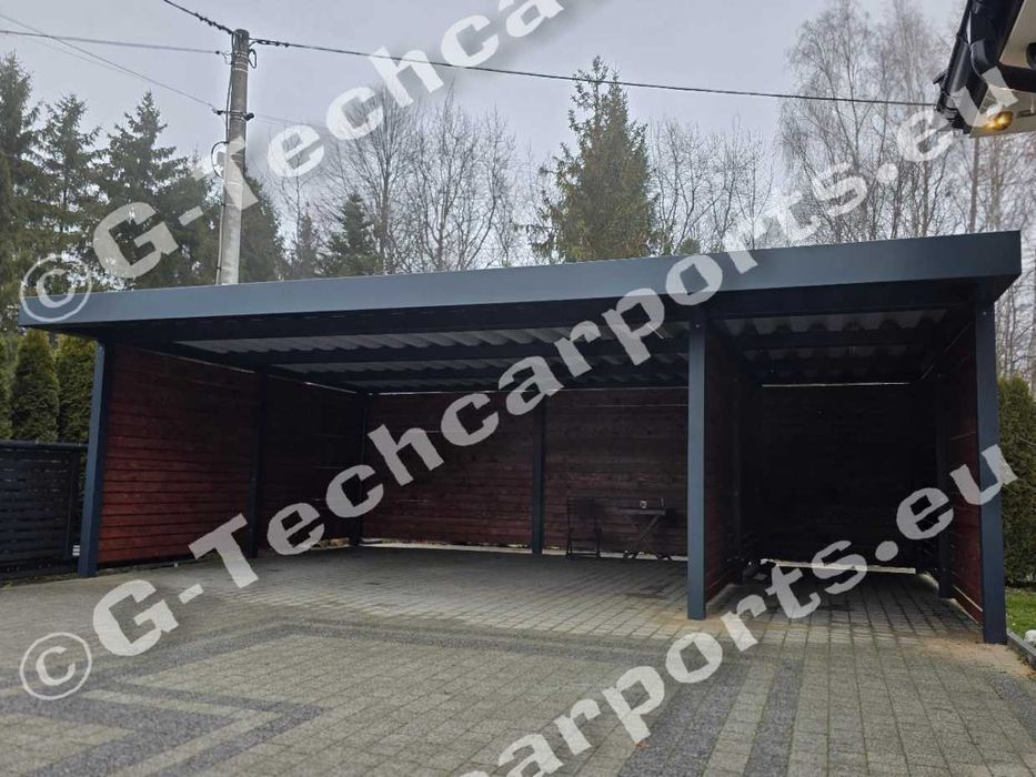 Carport stalowy 2 auta PREMIUM Podhale, wysoka nośność, Snieg strefa 5
