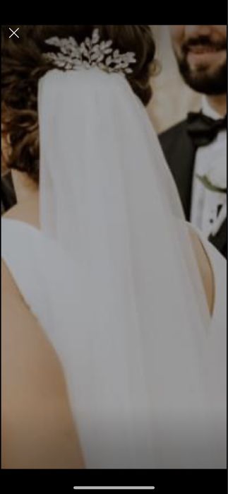 Suknia Ślubna gładka, plisowana, elegancka XS/S