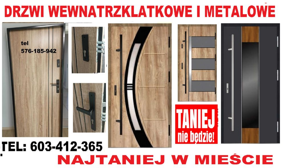 Drzwi wejściowe ZEWNĘTRZNE-wewnętrzne z montażem DO MIESZKANIA W BLOKU