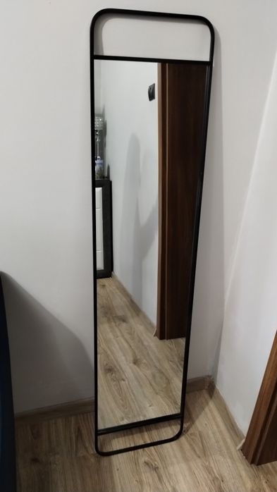 Duże lustro wiszące czarna rama loft