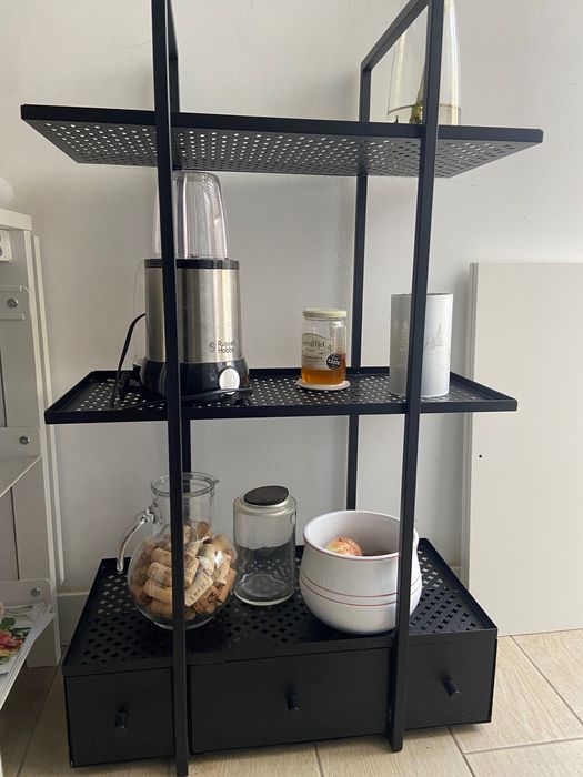 Estante de cozinha, de cor preta (de ferro) - IKEA