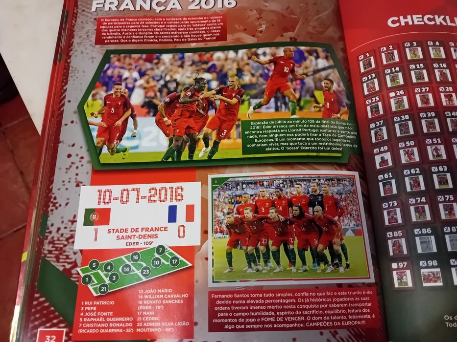 Caderneta Selecção Portugal Panini Fome de Vencer