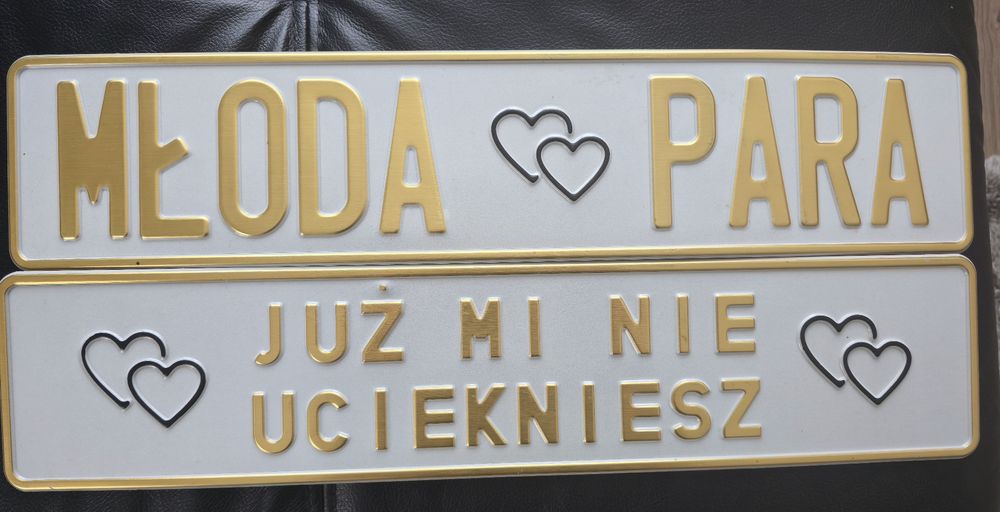 Tablica rejestracyjna weselna