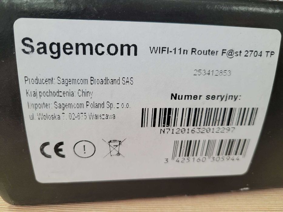 Sagemcom Fast2704 modem wifi ADSL Router