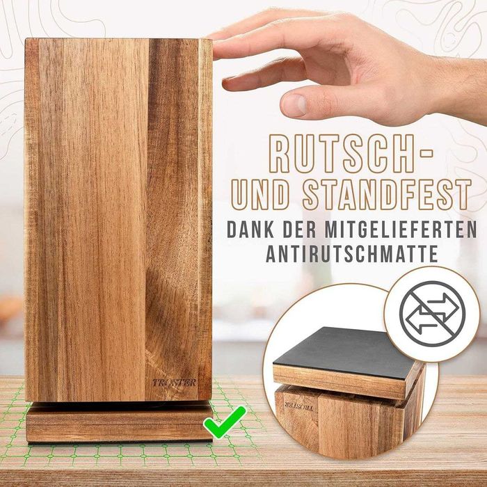 Дерев'яний магнітний тримач для ножів.