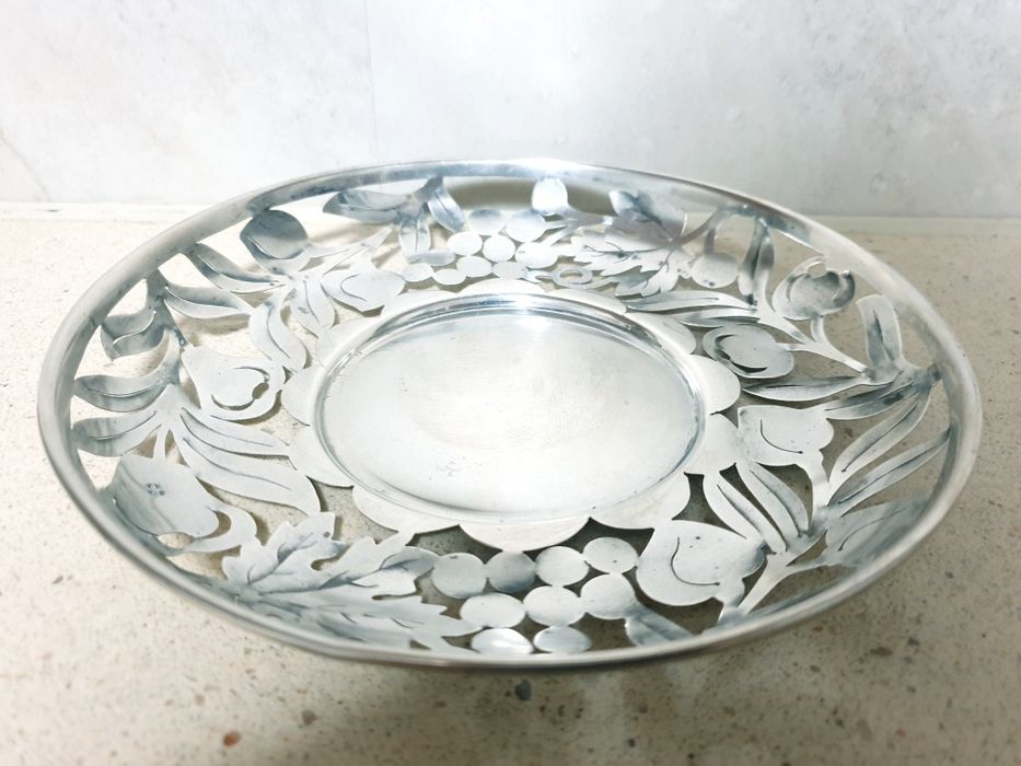 Linda cesta em prata portuguesa vazada