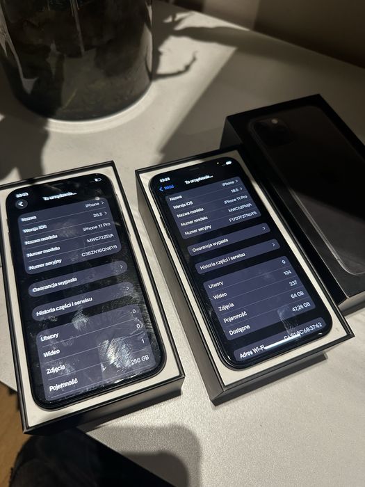 2x iPhone 11 Pro 256GB + 64GB 2x100% midnight black + midnight green