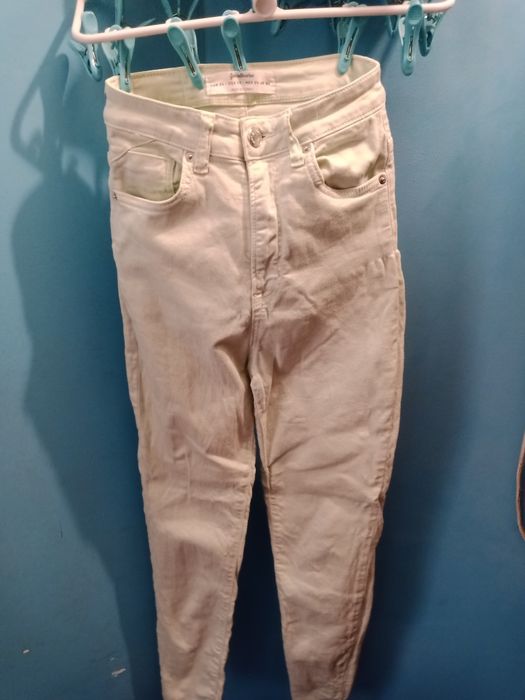 Джинси оливкові Xs На високій посадці