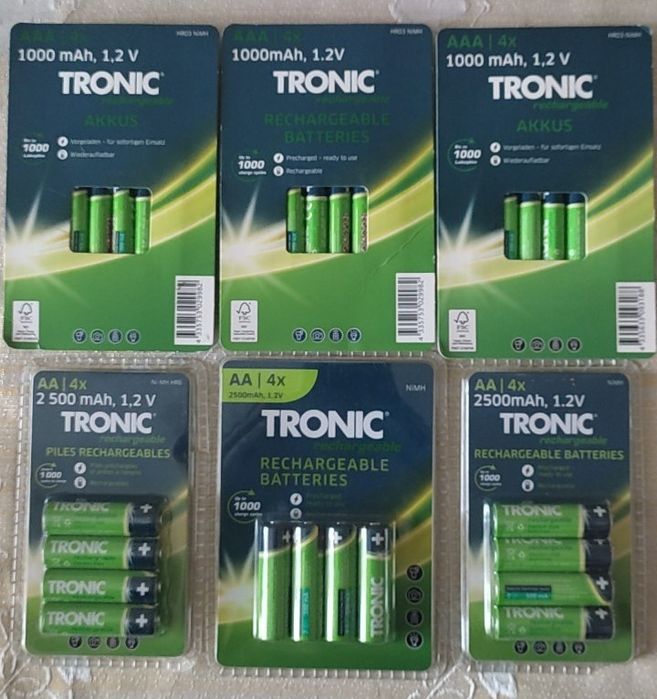 Батарейки Акумулятори AA/AAA Tronic 1000-2500 mAh
