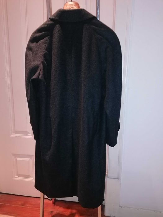 Sobretudo Cinzento Raglan Emidio Tucci Lã e Caxemira 50 52 L XL