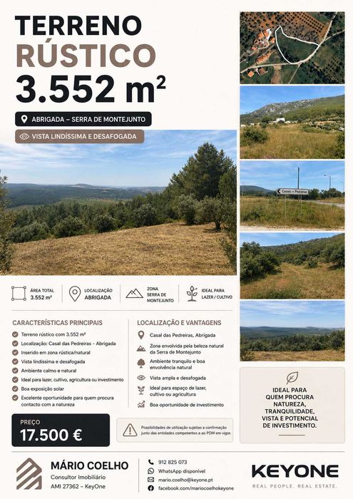 Terreno rústico 3.552 m2 Abrigada Serra de Montejunto