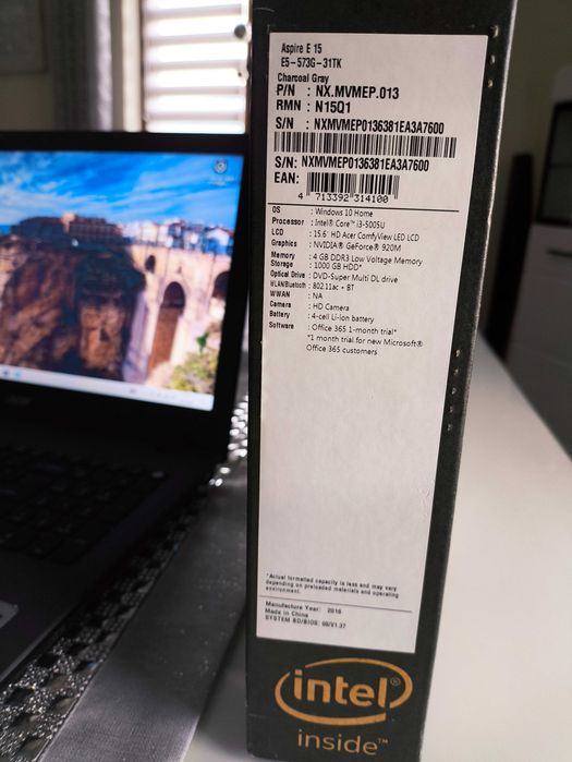 Laptop Acer Aspire E15 STAN BDB