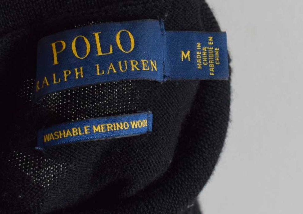 Polo Ralph Lauren sweter golf merino wool wełniany czarny m