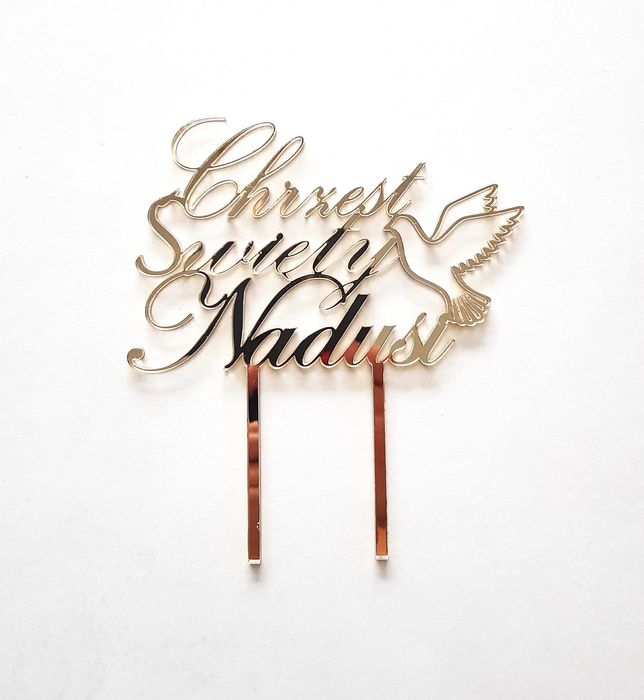 Topper spersonalizowany złoty