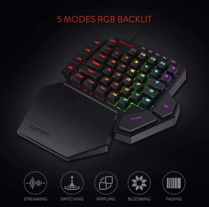 Ігрова клавіатура для однієї руки REDRAGON DITI K585 Red Switch RGB DITI