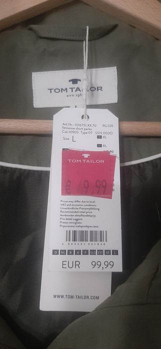 Kurtka parka przejściowa khaki nowa! Tom Tailor
