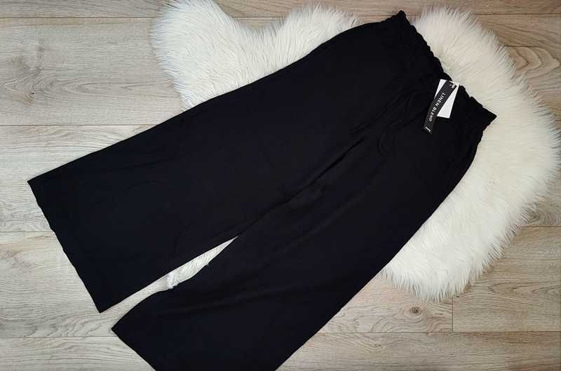 Czarne, wiskozowo-lniane, letnie spodnie, H&M XXXS (3XS, 30 duże) nowe