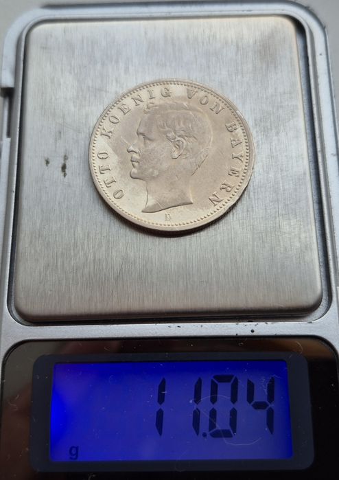 Німеччина 2 марки 1906 р. Баварія Отто Срібло