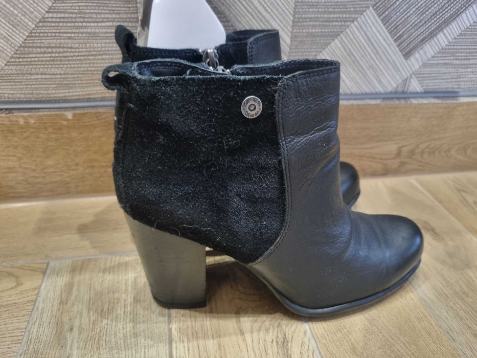 Botki Hilfiger Denim – skóra naturalna słupek 38