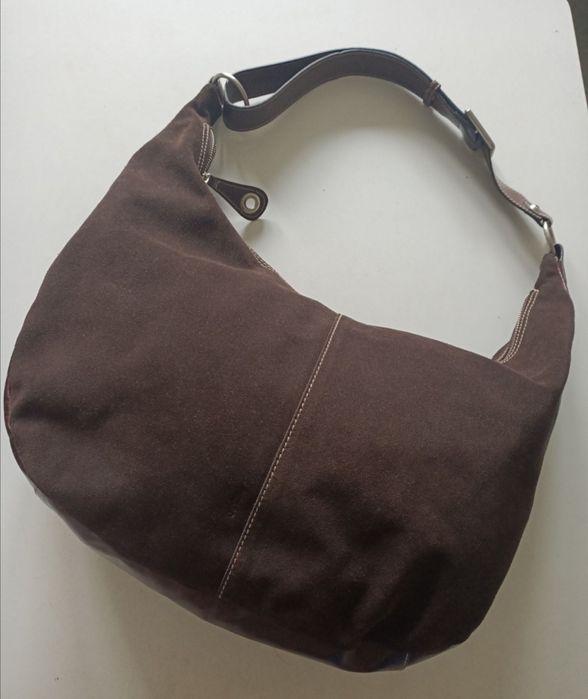 Zamszowa torebka damska skórzana ciemny brąz pojemna Picard