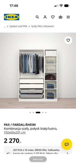 Szafa ikea z lustrem