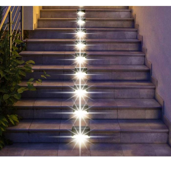 Lampa Solarna Ogrodowa Lampki LED Na Taras Schody Balkon Płot 12 sztuk