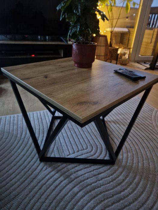 Stolik kawowy loftowy dąb artisan 60 cm  stan idealny Warszawa