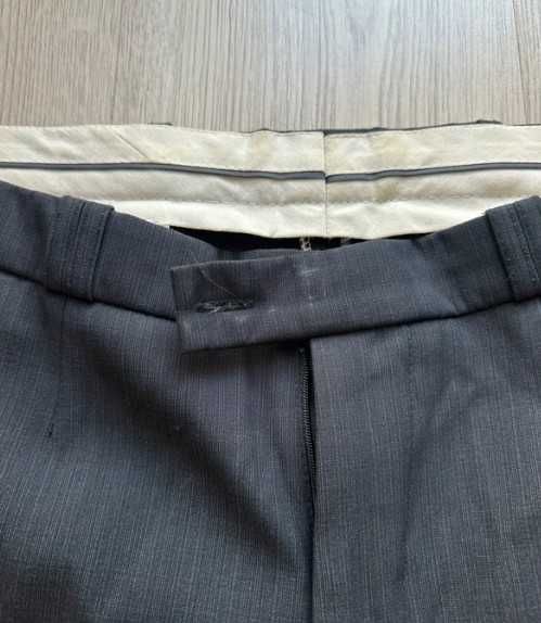 Eleganckie Granatowe spodnie garniturowe kant 96/188