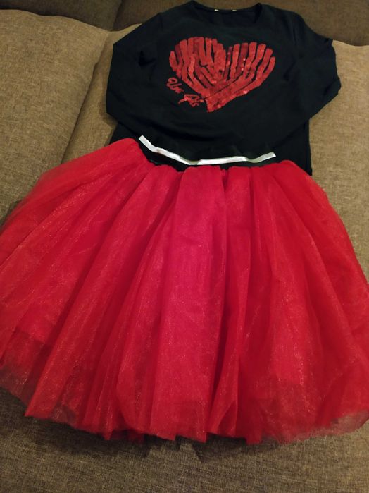 Komplet; bluzka + spódniczka tiulowa