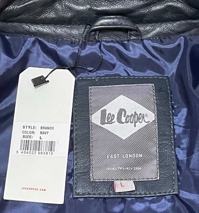 Lee Cooper kurtka męska 100% skóra owcza r. L model BRANDO kolor Navy