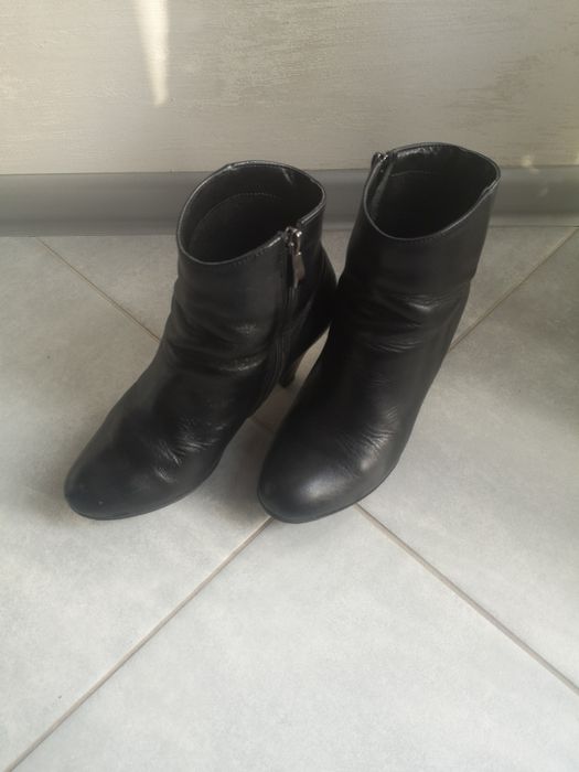 Czarne skórzane botki 37 buty damskie