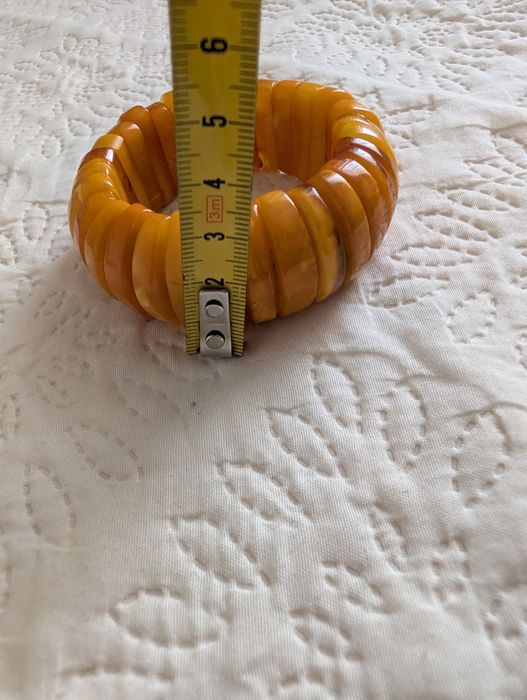 Bransoletka z królewskiego bursztynu egg yolk