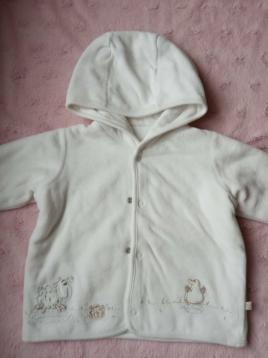 Bluzy dziewczęce, ciepłe, z weluru, 'pluszowego' polaru,r.74/80 Zestaw