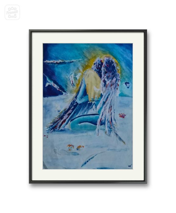 "Anioł" obraz tempera