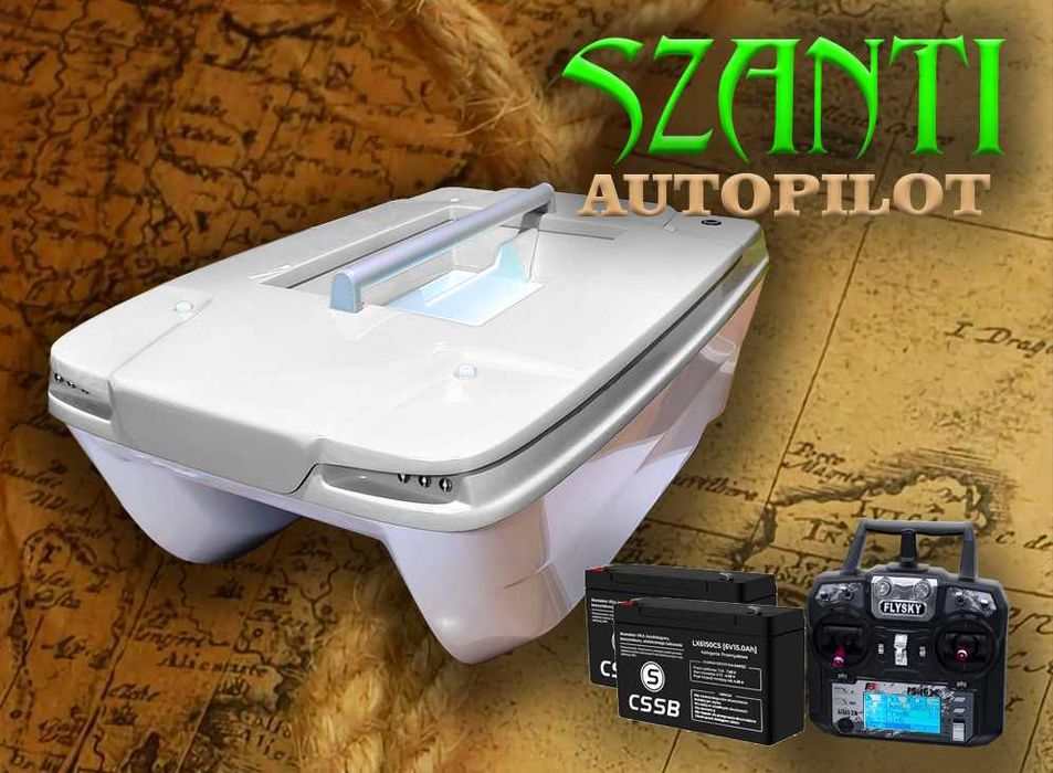 Łódka zanętowa - SZANTI z Autopilotem GPS + Echosonda - Do końca Roku taka Cena