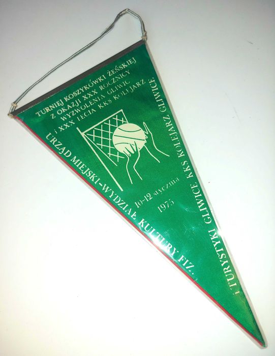 Proporczyk Turniej Koszykówka KKS Kolejarz Urząd Miejski Gliwice Herb