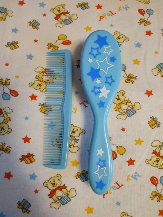 Детская расческа с натуральной ворсы для новорожденных набор