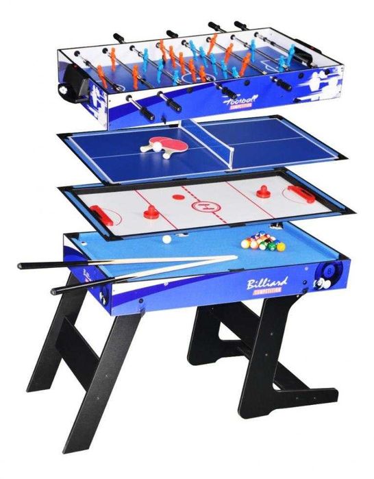 Składany stół do Gier 4 w 1 Piłkarzyki Bilard Ping Pong Cymbergaj